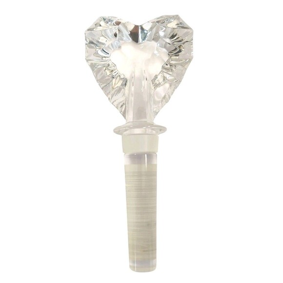 Mikasa Lead Crystal Venus Heart Faceted Clear Glass Wine Bottle Stopper - Picture 7 of 14